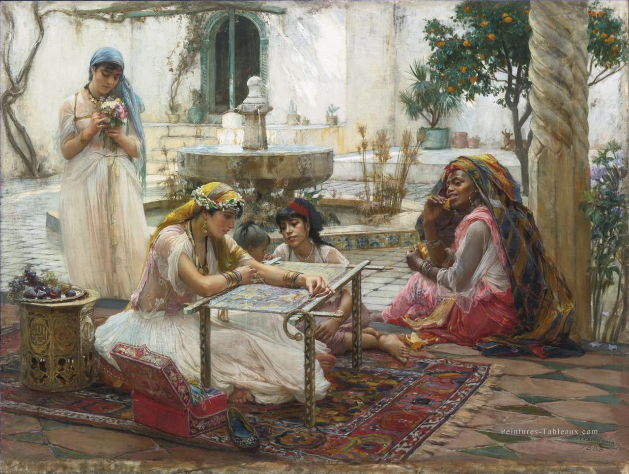 DANS UNE VILLE DE CAMPAGNE ALGER Frederick Arthur Bridgman Arabe Peintures à l'huile